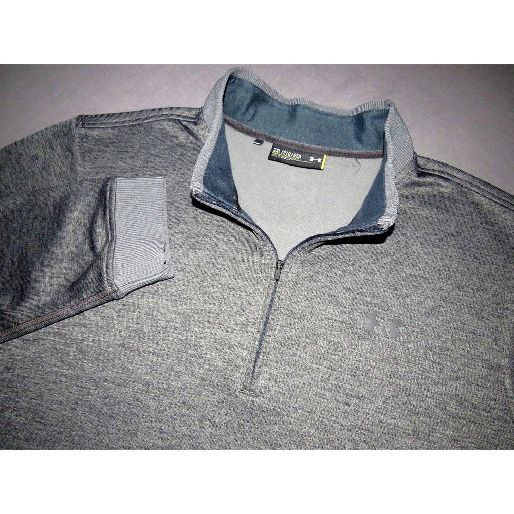 Under Armour Cold Gear Polyester Gray Collared 1/4 Zip Athletic Jacket Men's XXL